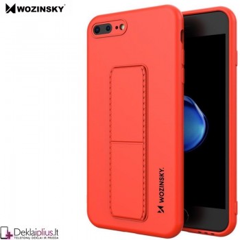 Wozinsky silikoninis dėklas - stovas raudonas (telefonui Apple Iphone 7 Plus/8 Plus)   